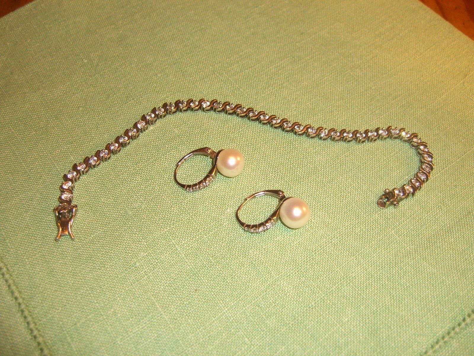 Bracciali & Braccialetti: funkelndes Armband+Ohrringe,925er Silber – Usato da Winterthur venduto da Gaia 6