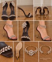 Riemchensandalen mit Schmucksteinen schwarz Damengrösse 37,5