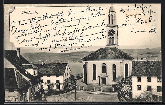 Ansichtskarten: AK Thalweil, an der Kirche, 1902 – Gebraucht aus Berlin von bartko-reher