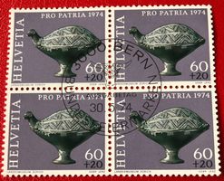4 er Block Nr.B 165 mit Stempel Bern 1974 Vogelfigur,Keramik