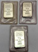 Silberbarren 3 x 10 g Crédit Suisse argent 999.0 