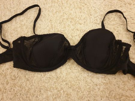 Soutien-gorge, 75B, noir avec dentelle, bon état