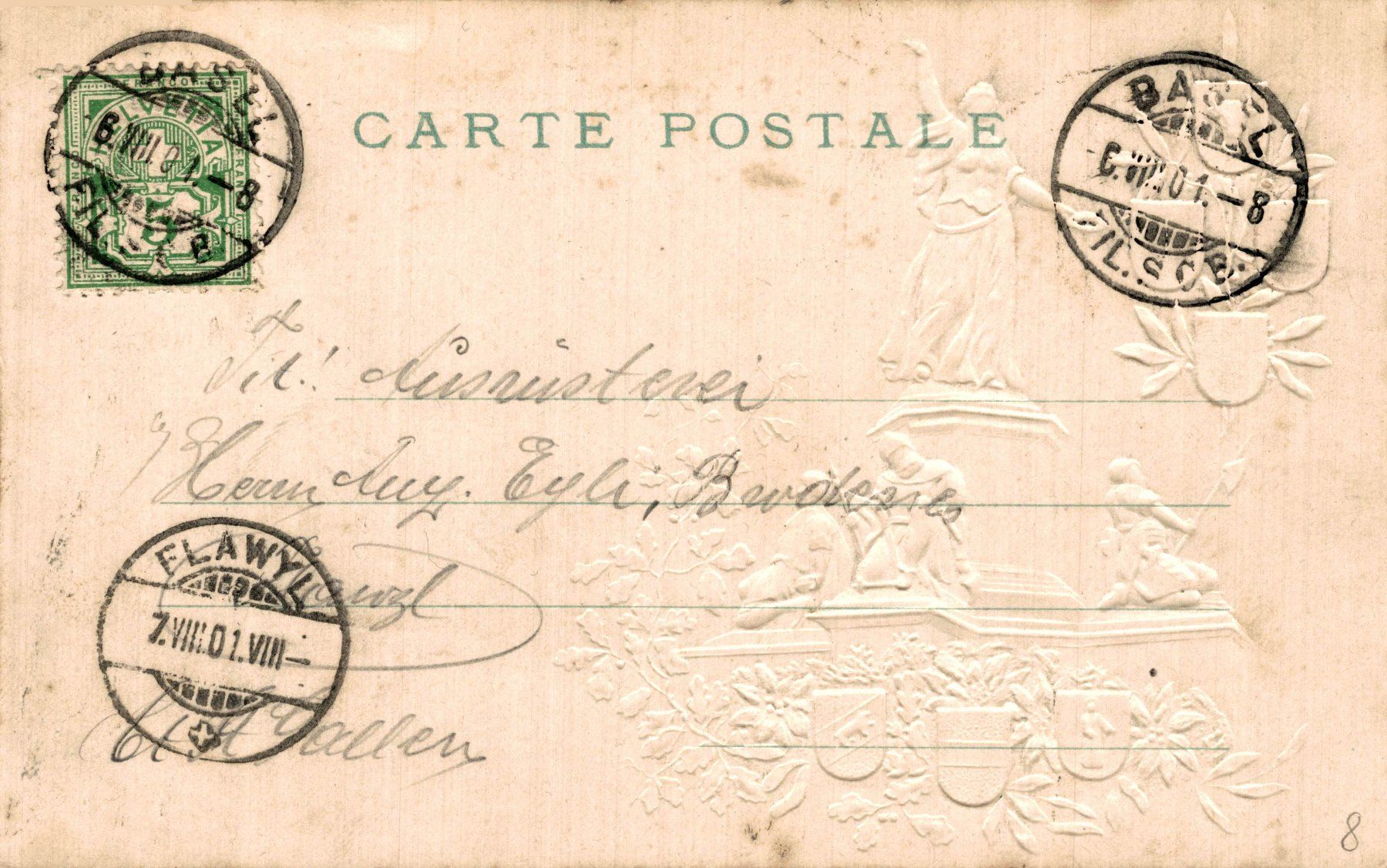 Cartoline postali: Prägekarte St. Jakobsdenkmal Basel – Usato da Bronschhofen venduto da Astore 1