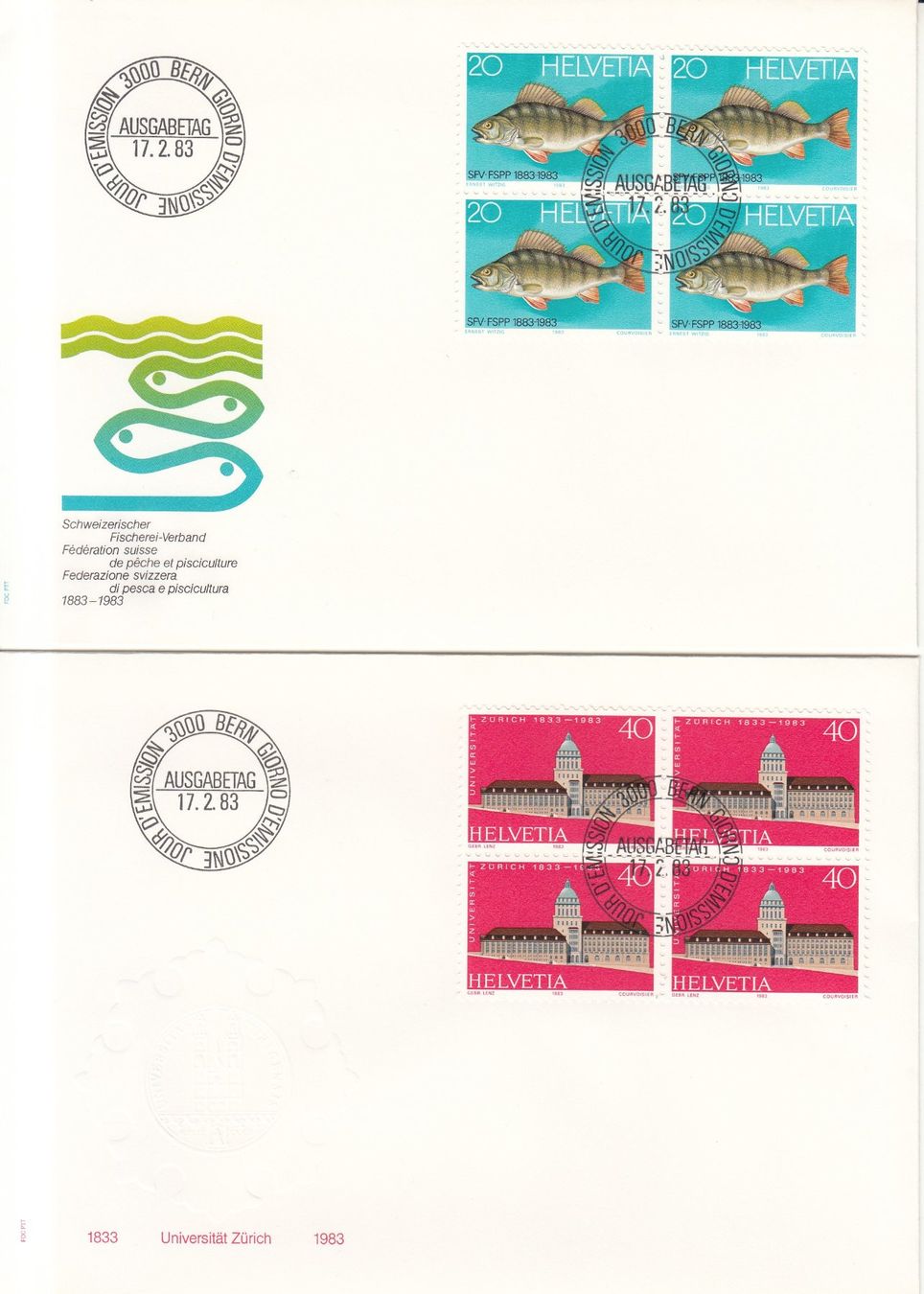 Tutti i francobolli: SBK 694 - 697 im 4er Block FDC – Usato da Bürglen TG venduto da StampGraf 1