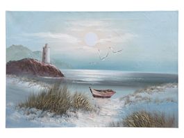 R. GRATZ - paysage marin à l'huile sur toile