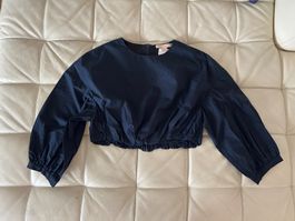 Brick Collection dark blue cotton crop top (XS-S)