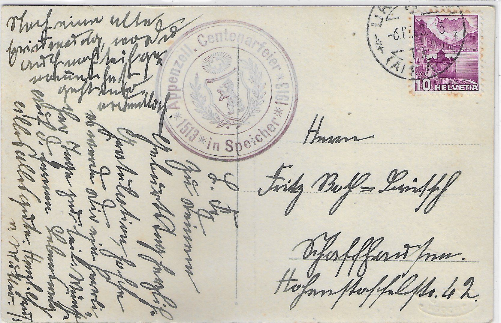 Cartoline postali: Appenzeller Centenarfeier in Speicher – Usato da Ettingen venduto da Kartenplanet 1