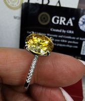Bague argent avec diamant de moissanite de 5 ct certifié GRA