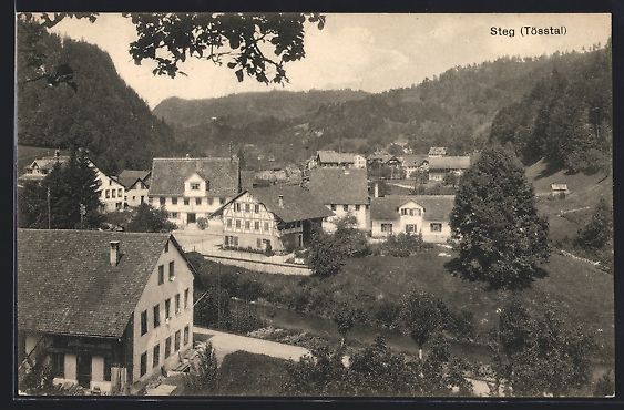 Cartoline postali: AK Steg /Tösstal, Gesamtansicht – Usato da Berlin venduto da bartko-reher
