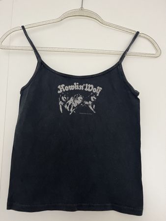 Trägershirt Schwarz mit Print Grösse S