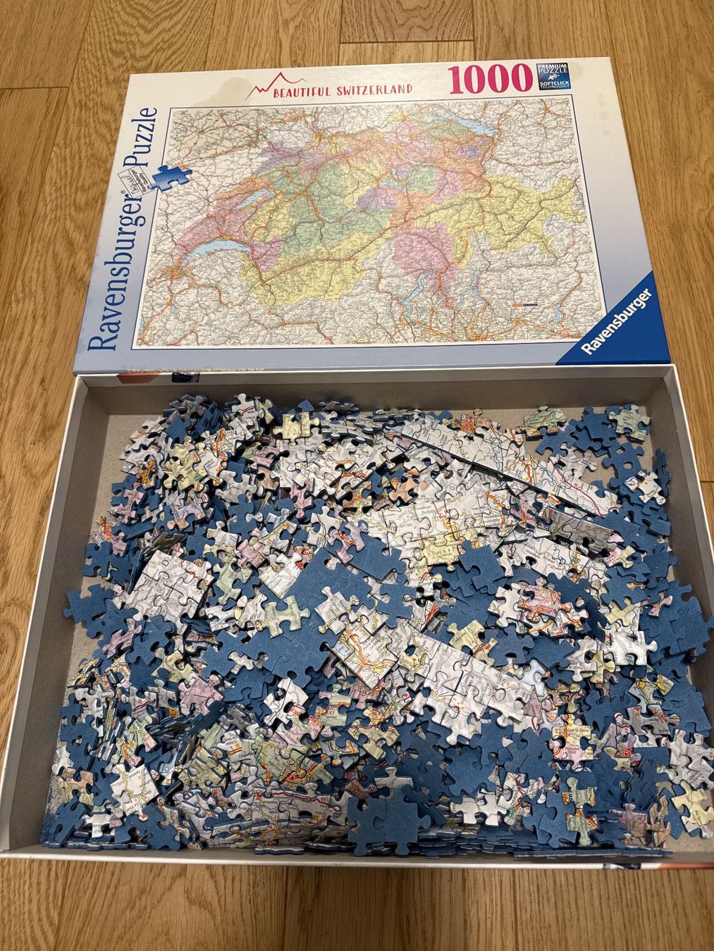 Ravensburger Puzzle: Ravensburger Puzzle - Schweizerkarte 1000x Teile – Usato da Schönenwerd venduto da d.chiara 1