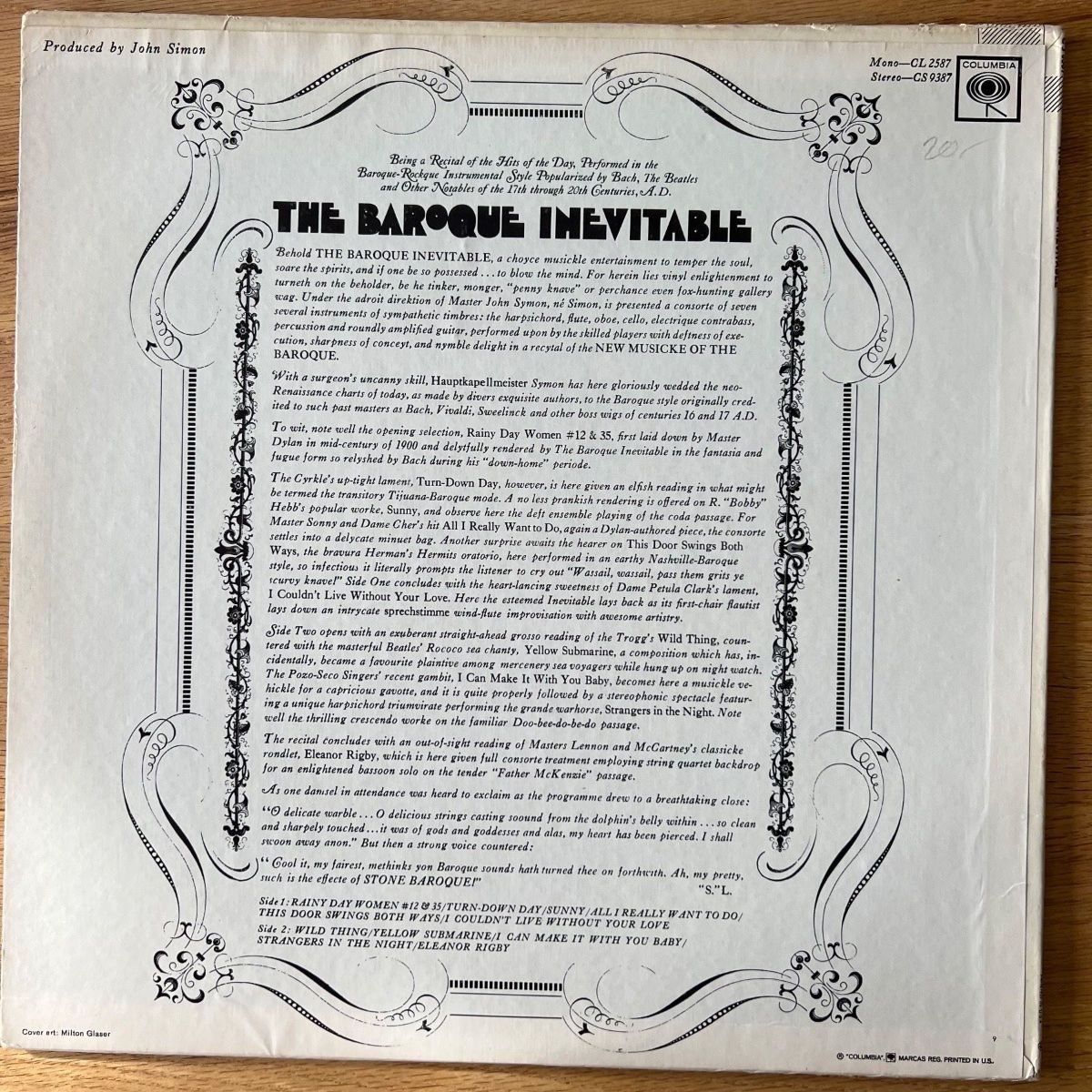 Schallplatten: Baroque Inevitable - Same / 1. US-Press. 1966 – Gebraucht aus Gais von soundcave57 1