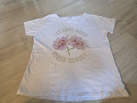 T-Shirt Chicoree Weiss Grösse L mit Aufdruck
