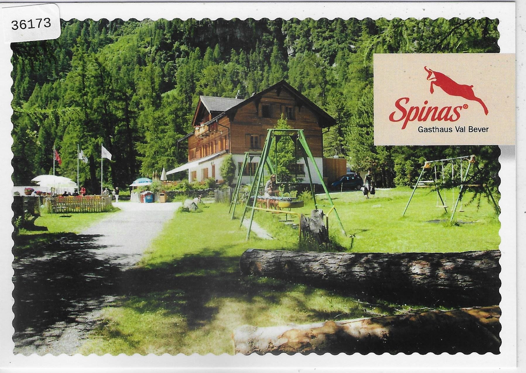 Ansichtskarten: Gasthaus Spinas im Sommer - Bever – Gebraucht aus Ettingen von Kartenplanet