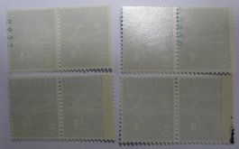 1960, Nr.356 (4x) mit KLEBSTELLEN + Rollenmarken, selten !