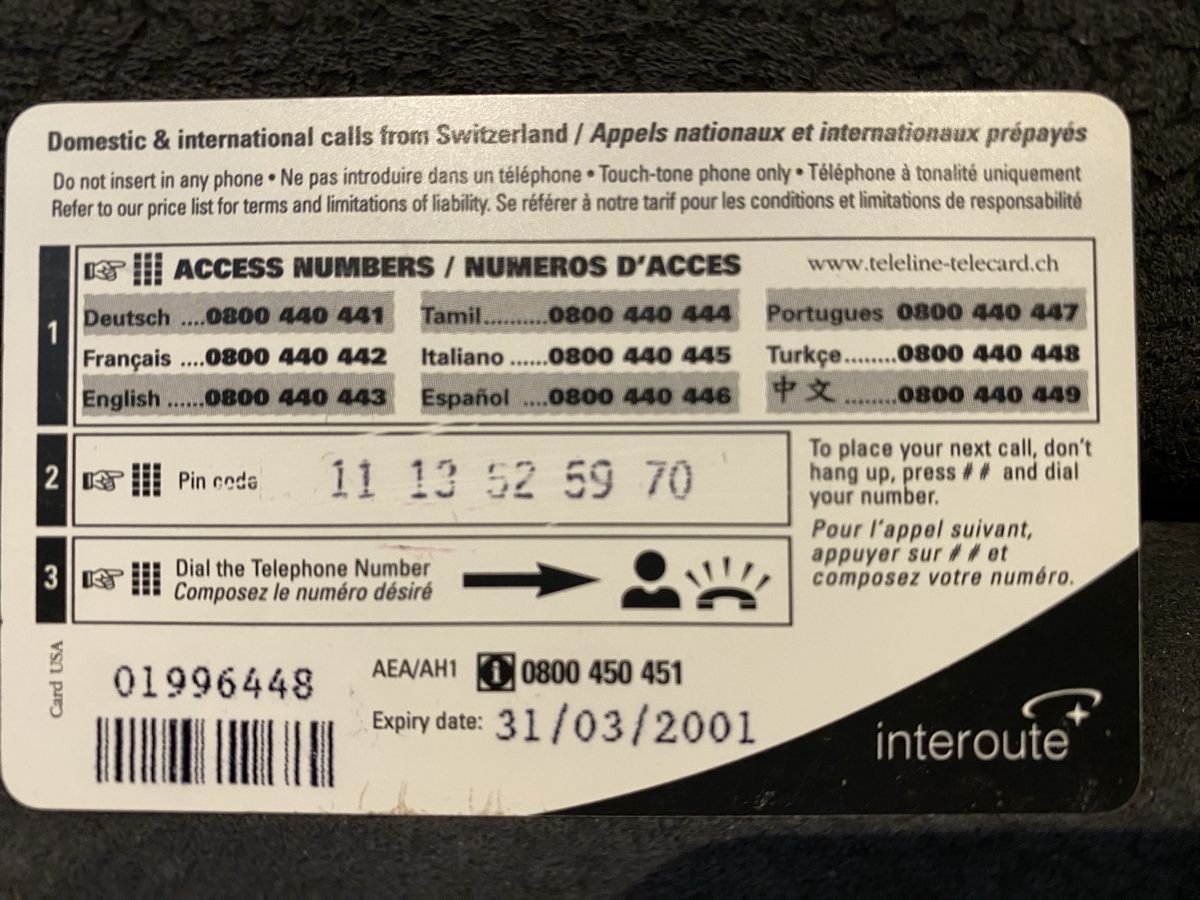 Cartes de téléphone: Teleline – D'occasion à Lausanne par babacard10 1
