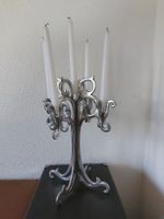 Kerzenständer Metall silberfarben 4-armig guter Zustand