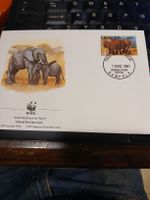 WWF, Ouganda, 1991, Premier jour, Eléphants - Rare!