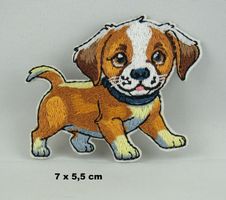 HUNDLI - Aufnäher - Aufbügler - Stickerei - 7x5,5cm