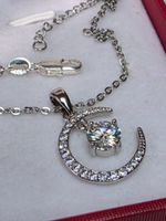 Collier argent avec diamant de moissanite de 1 ct certifié
