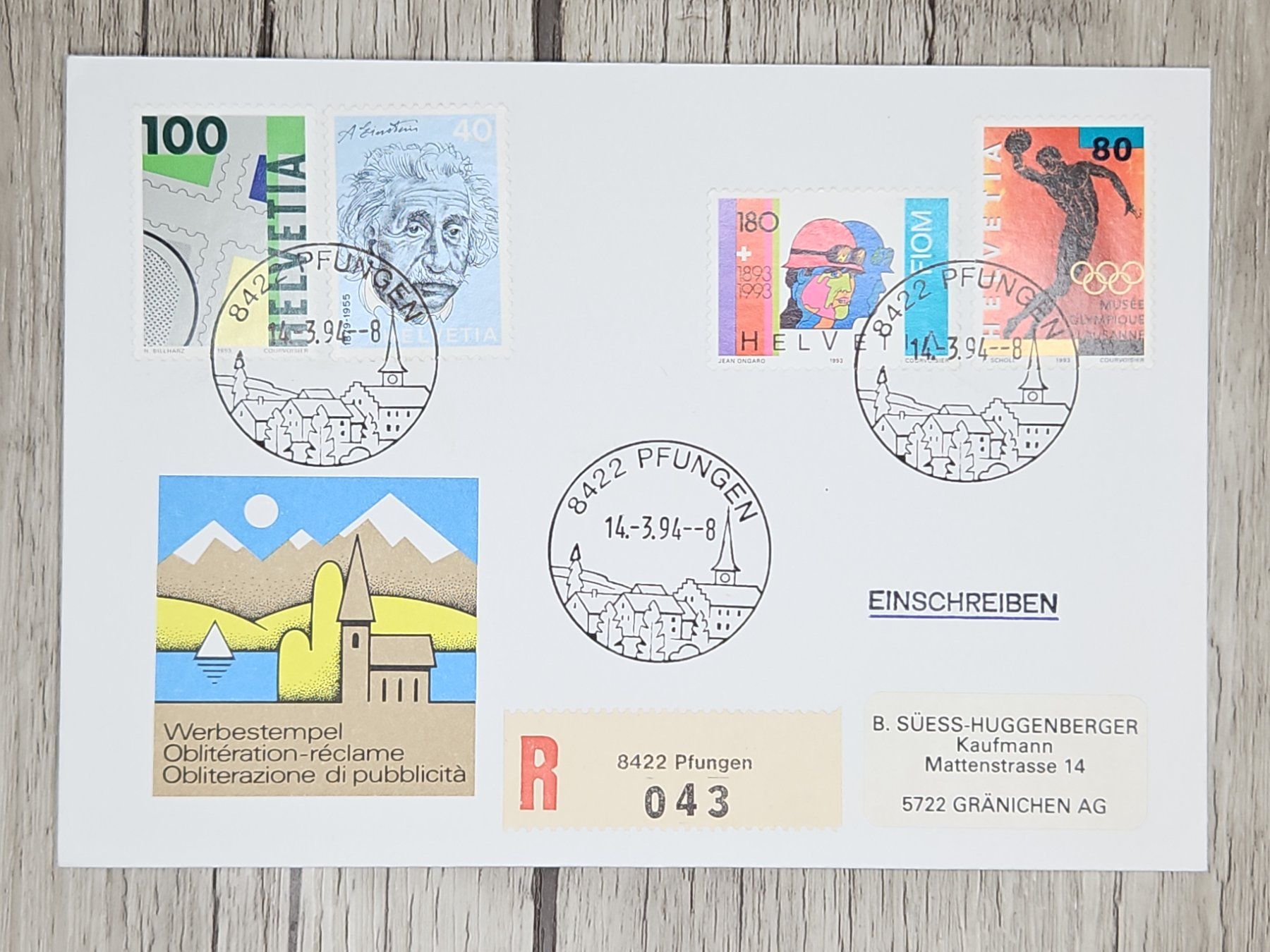 Tutti i francobolli: CL11 Enveloppe + Timbre Suisse 1994 – Usato da Cousset venduto da Patrick_Collections