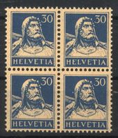 1924, Tellbrustbild, Viererblock, Nr. 160 **