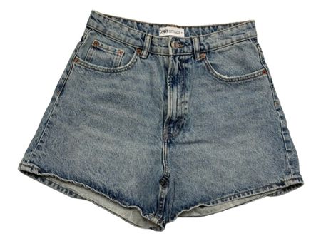 Zara Jeans Shorts Gr. 38 High Waist Vintage Stil blau