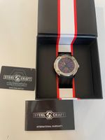 STEELCRAFT Herren Armbanduhr Chronograph Schwarz/Silber Top!