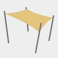 Viereck-Sonnensegel ALEX inkl. Seil, Beige, 3 x 2m