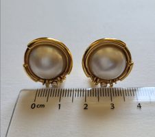 18 Karat 750 Gold Perlen Ohrclips Mit Brillanten