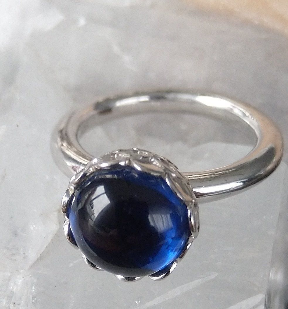 Anelli: COCKTAIL RING IN 925 SILBER MIT BLAUEM STEIN – Usato da Romanshorn venduto da Glitzer-Paradies 6