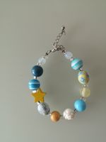 Herziges Armband Armketteli weiss blau türkis gelb