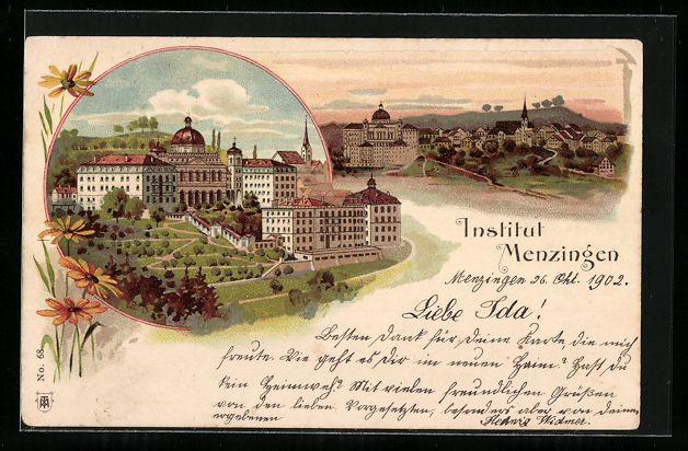 Ansichtskarten: Litho Menzingen, Institut Menzingen, Pan – Gebraucht aus Berlin von bartko-reher