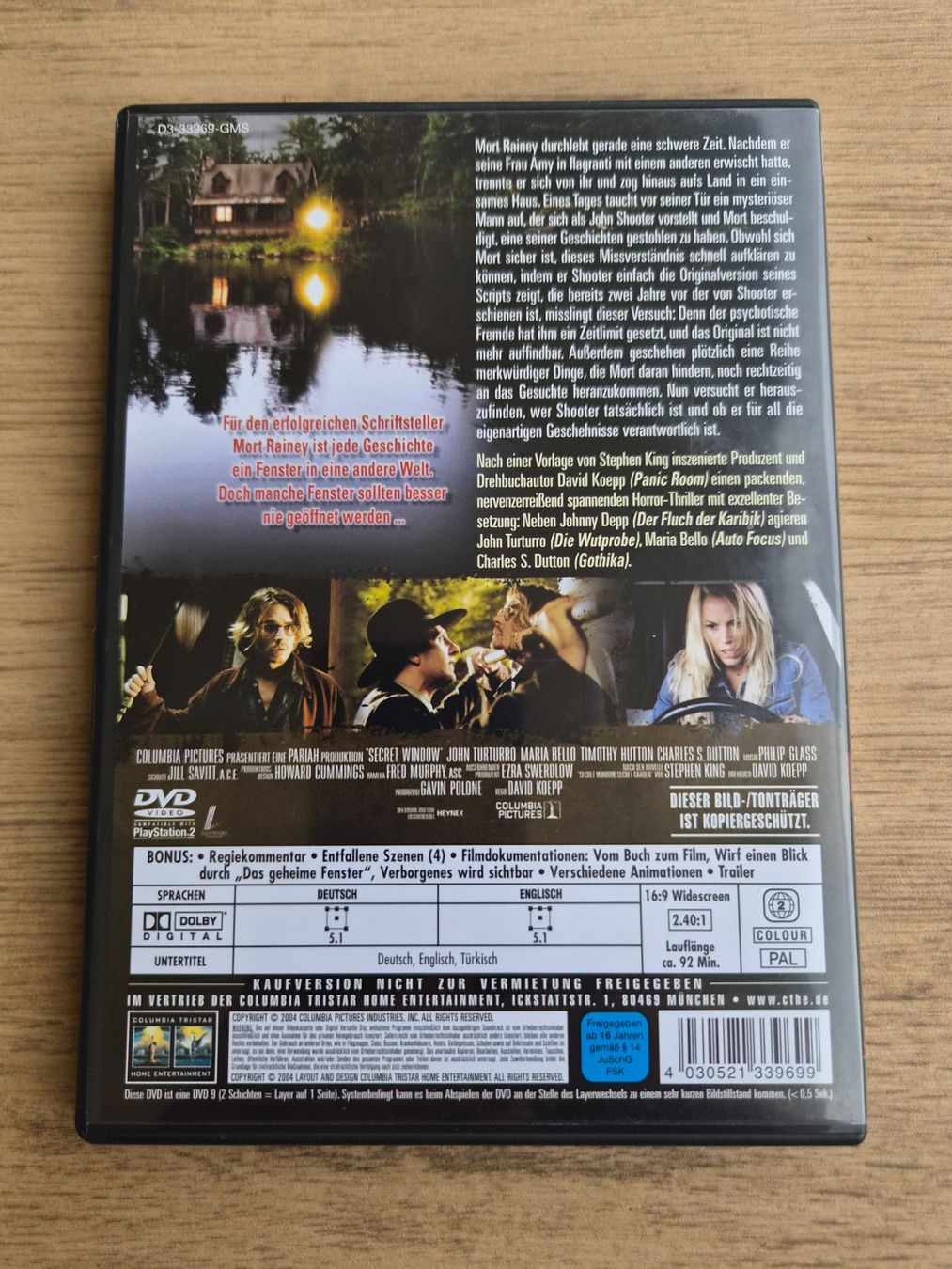 Tutti i DVDs: DVD "Das geheime Fenster" – Usato da Diegten venduto da herala 1