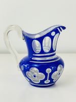 Karaffe Böhmisches Glas Kobaltblau/Weiss