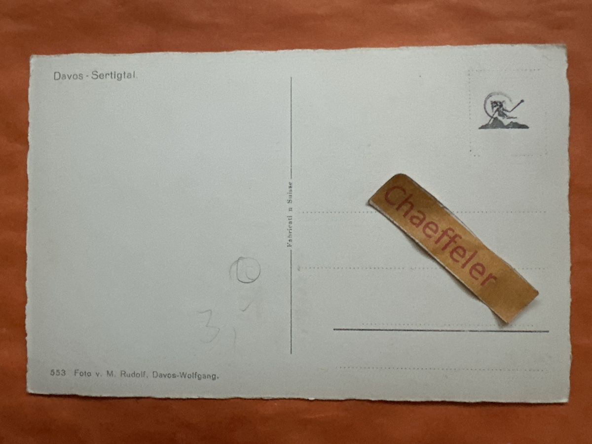 Cartoline postali: Originale Vintage Postkarte Davos Sertigtal – Usato da Zürich venduto da Chaeffeler 1