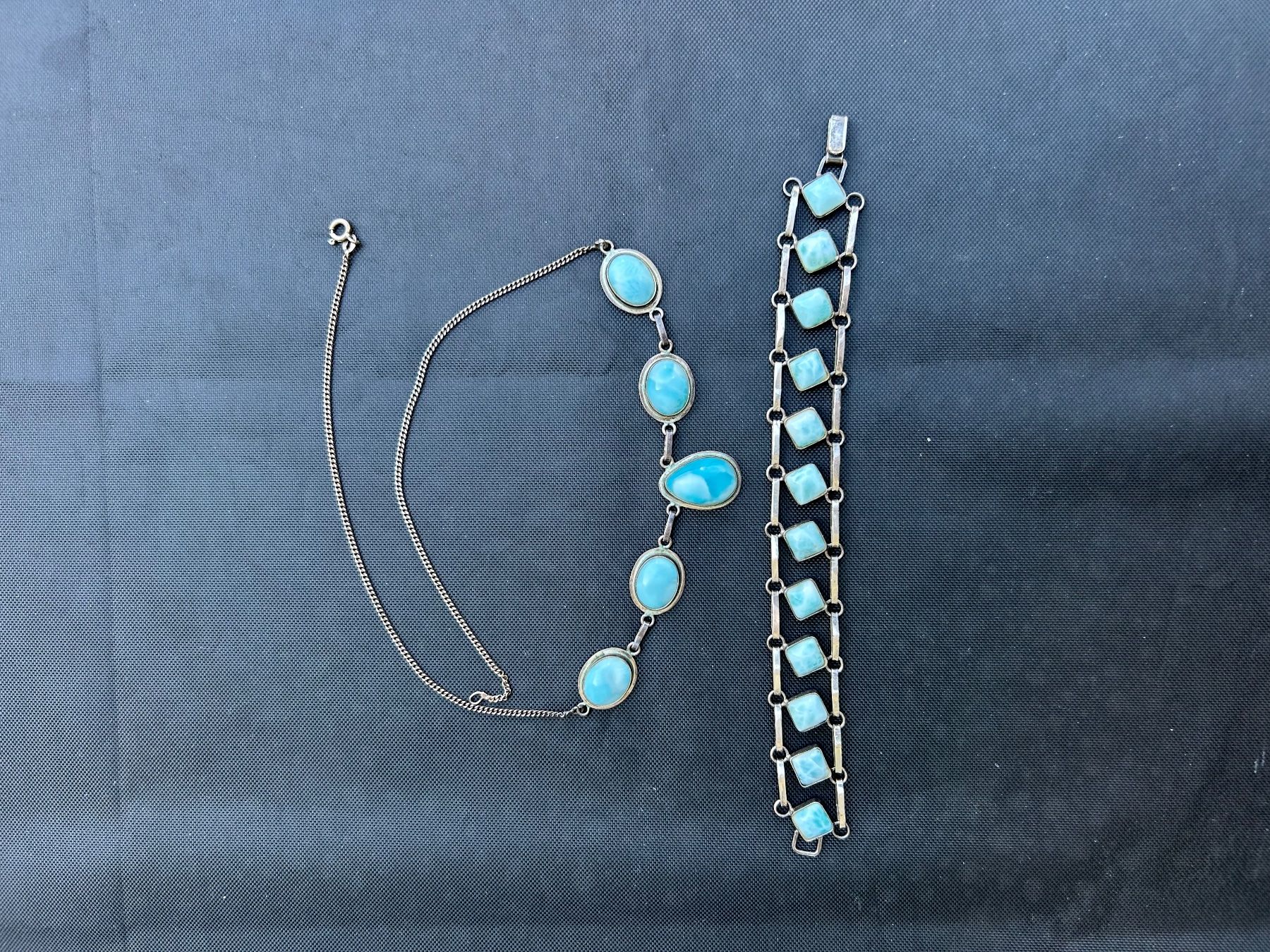 Altri gioielli: Silber Schmuckset mit Larimar Edelsteine – Usato da Winterthur venduto da bambam76