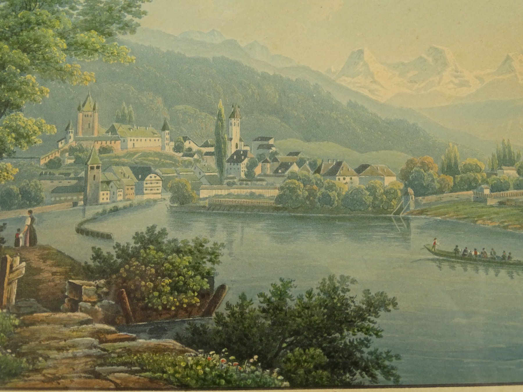 Stiche: THUN ALTKOLORIERTE AQUATINTA UM 1840 – Gebraucht aus Grüningen von Kartensammler 3