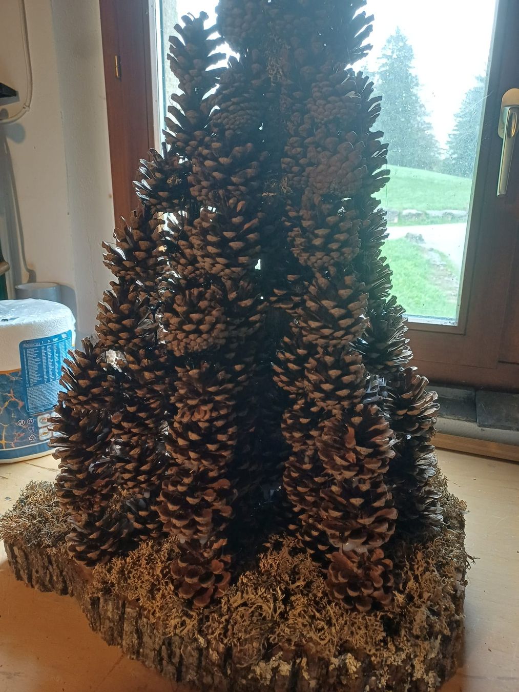 Sapin de Noël décoratif fait main en pommes de pin naturel (Neu (gemäss ...