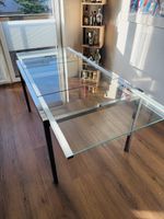 Esstisch aus Metal- und Glas - Grössenverstellbar