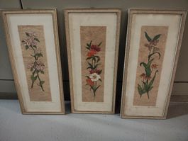 3 gerahmte Blumenbilder - Alt genug