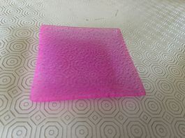 Piattino in vetro rosa