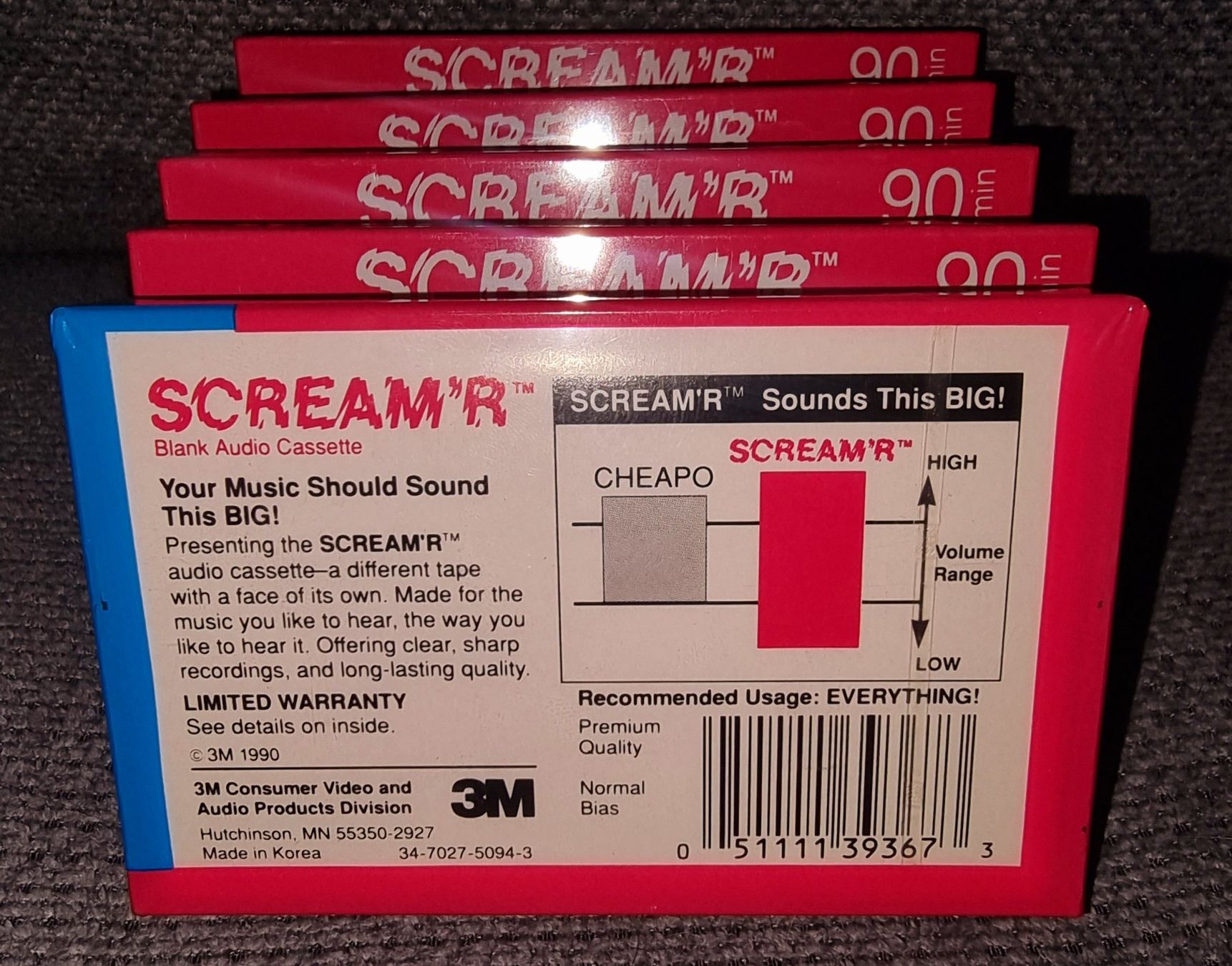 Musicassette: Cassettes SCOTCH"SCREAM R90" type I – Nuovo e nell'imballaggio originale da LAUSANNE venduto da Mistersound 2