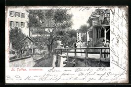 AK St. Gallen, Moosbrücke, 1911