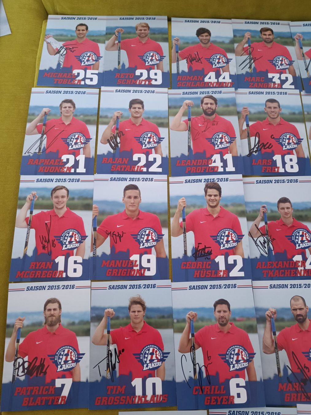 Autografi: 30x Rapperswil-Lakers 2015/2016 - handsigniert – Usato da Menziken venduto da Artographs 1