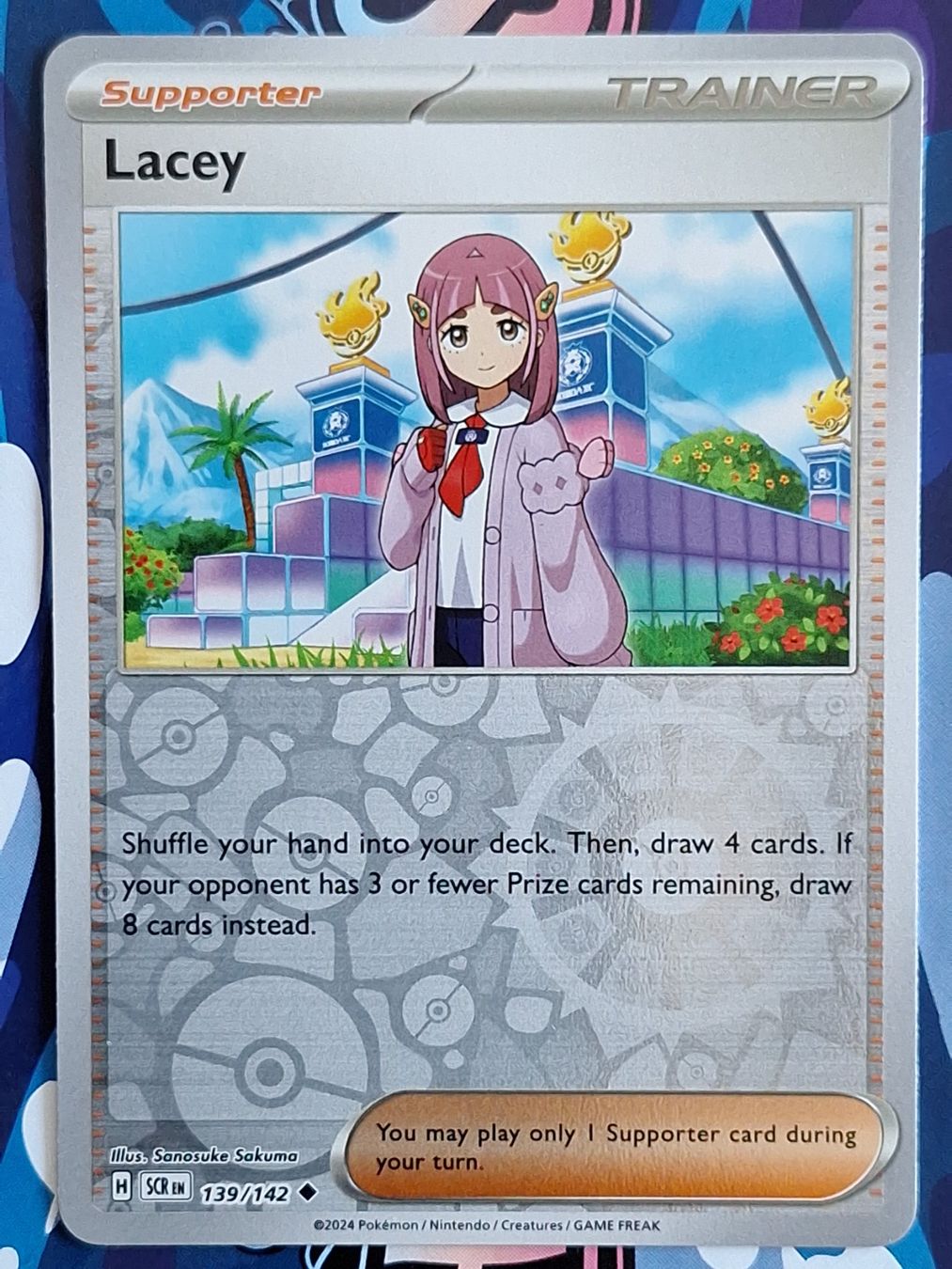 Pokémon Carte collezionabili: Lacey - Reverse Holo Pokemon Stellar Crown - #7.3 – Usato da Altstätten SG venduto da GGsGameshop