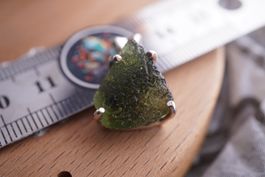 Moldavit Anhänger mit Silber  3.8g   ! Rarität