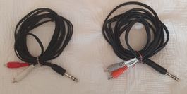 2x Klinkenkabel 6.3mm auf Cinch, stereo