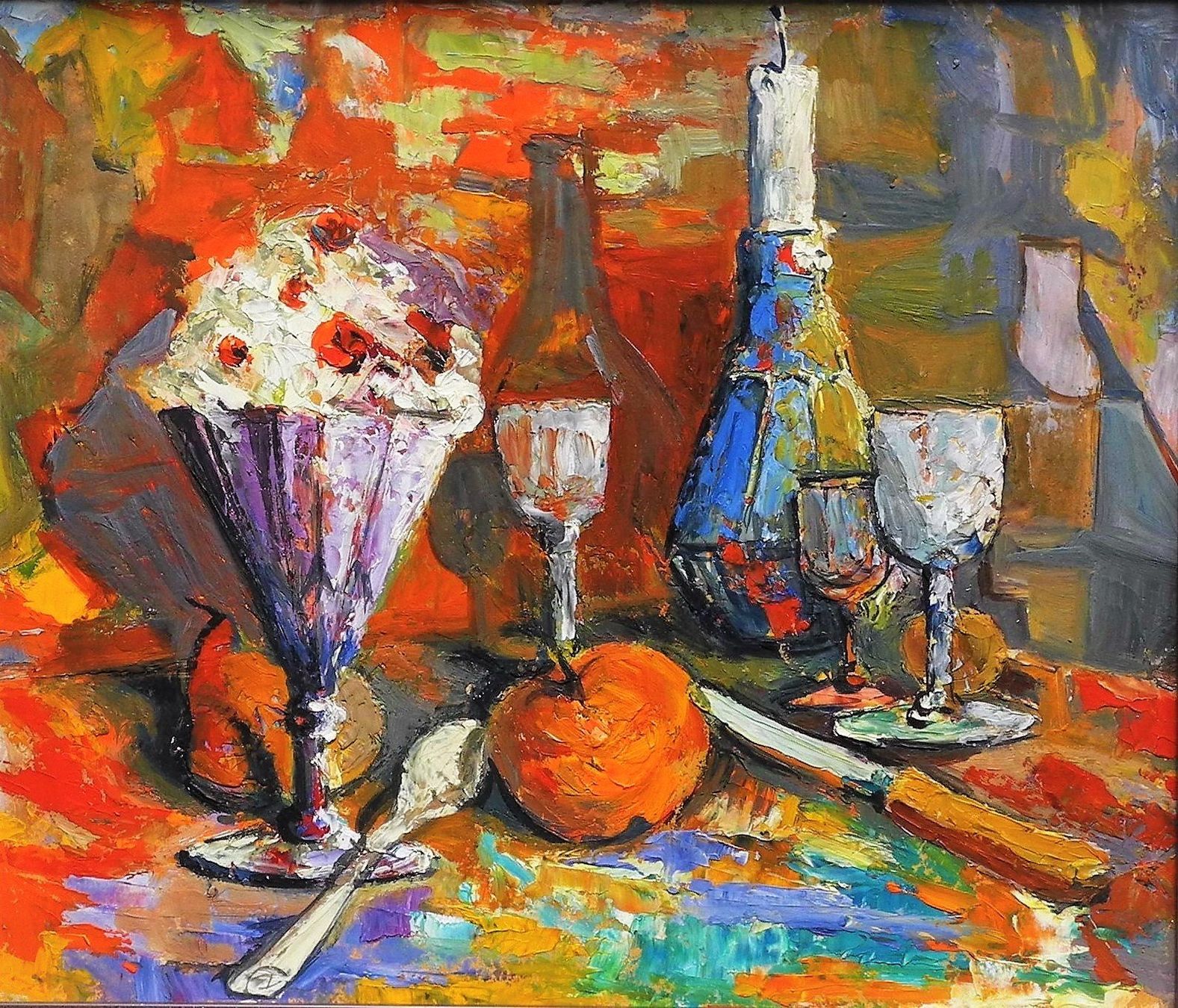 Dipinti: Stilleben impressionistisches Gemälde sign. Blum 1968 – Usato da Schlossrued venduto da RareKunstWelt 1