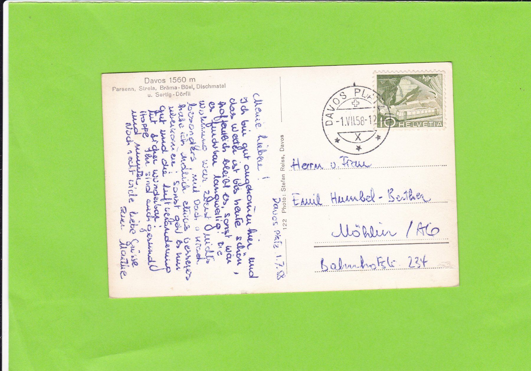 Cartoline postali: Davos – Usato da St. Peterzell venduto da neckertal 1